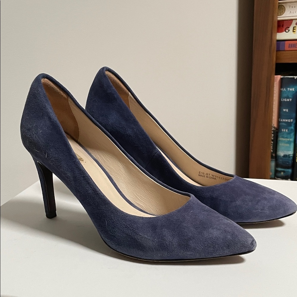 Cole Haan Navy Suede Heels